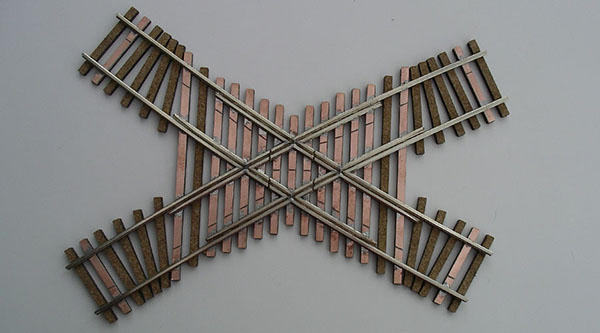61 Degree Crossing of 60 & 68 inch curve O SCALE 2-RAIL SWITCHES, O SCALE 2-RAIL TURNOUTS